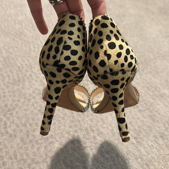 Loeffler Randall Mint Leora Leopard Print Heels - Picture 4 of 10